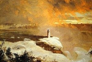 Frederic Edwin Church - Niagara Falls from Goat Island, Winter