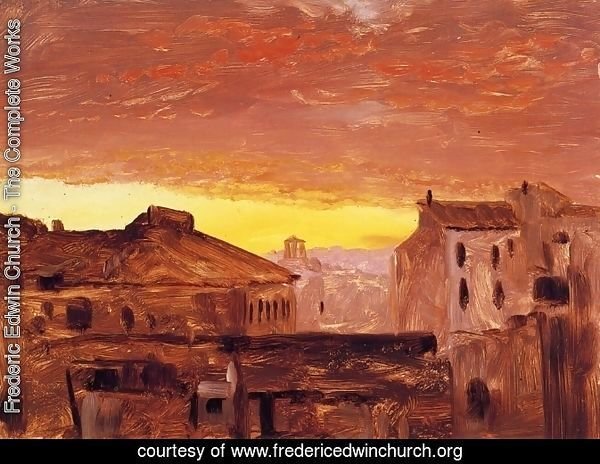 Rooftops at Sunset, Rome, Italy