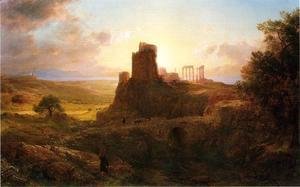 Frederic Edwin Church - The Ruins at Sunion, Greece