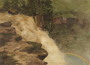 Frederic Edwin Church - A Waterfall in Colombia