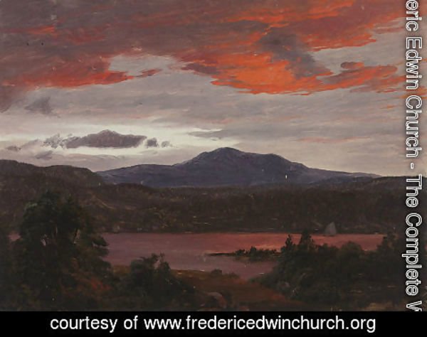 Frederic Edwin Church - Turner Pond with Pomola Peak and Baxter Peak, Maine