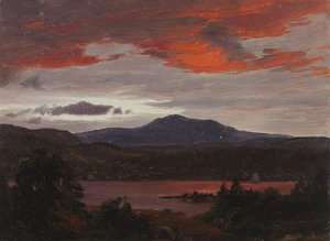 Frederic Edwin Church - Turner Pond with Pomola Peak and Baxter Peak, Maine