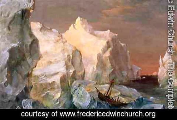 Frederic Edwin Church - Icebergs And Wreck In Sunset