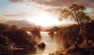 Frederic Edwin Church - Landscape With Waterfall