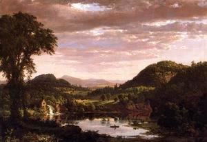 Frederic Edwin Church - New England Landscape (or Evening after a Storm)