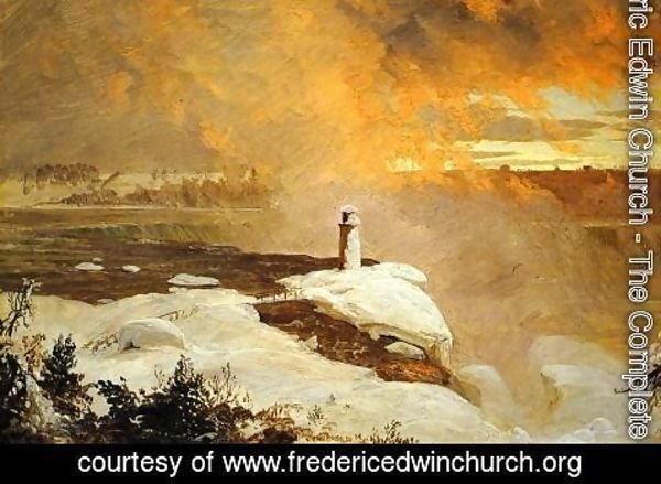 Frederic Edwin Church - Niagara Falls from Goat Island, Winter