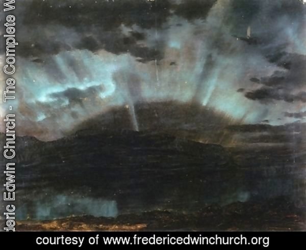 Frederic Edwin Church - Aurora Borealis, Mt. Desert Island, from Bar Harbor, Maine