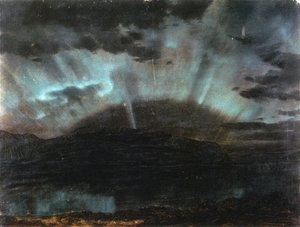 Frederic Edwin Church - Aurora Borealis, Mt. Desert Island, from Bar Harbor, Maine