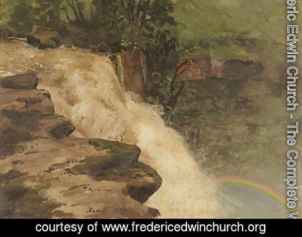 Frederic Edwin Church - A Waterfall in Colombia