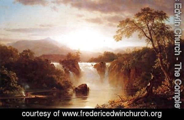Frederic Edwin Church - Landscape With Waterfall
